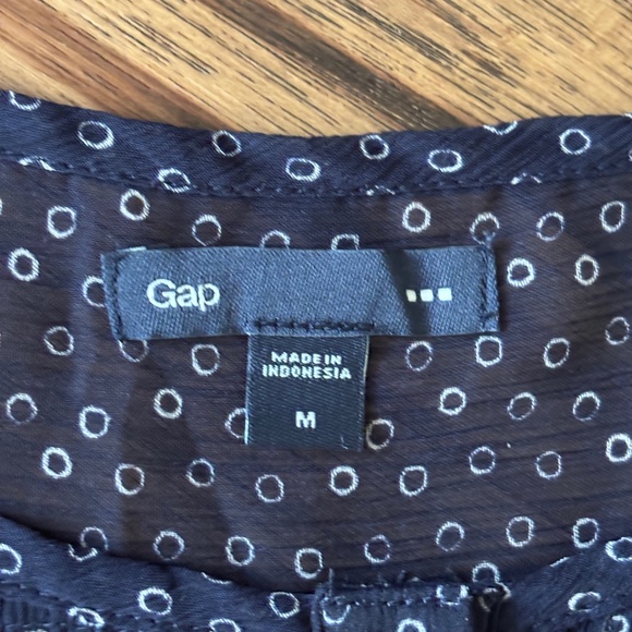 Gap Navy Blue White Circle Pattern Sleeveless Lightweight Top Women's Size M - Picture 7 of 7